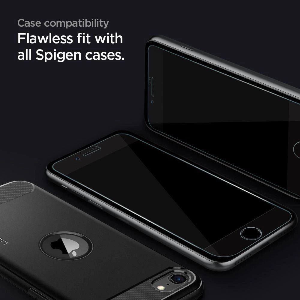 2x Spigen Glas TR Slim Gehärtetes Glas für iPhone 7,8,SE (2020, 2022) schwarz