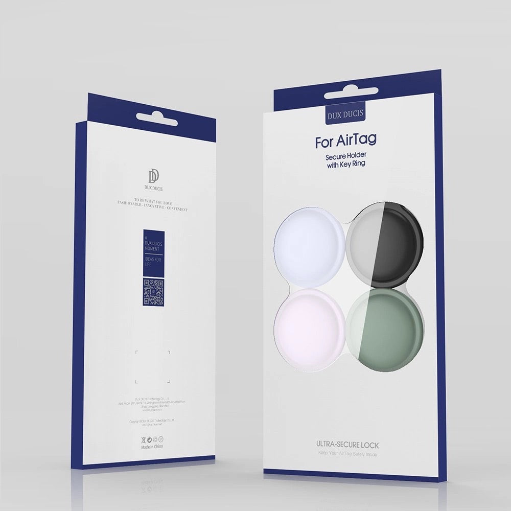 Dux Ducis Set 4x Silikon Etui Schlüsselanhänger Anhänger Etui für Apple AirTag