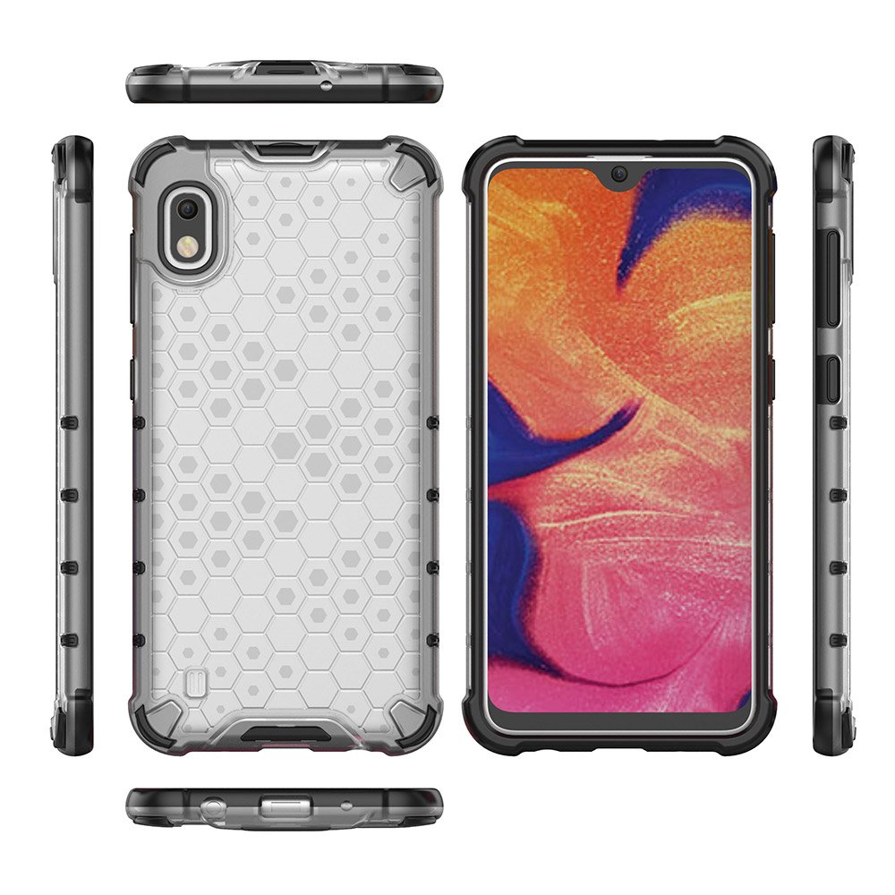 Honeycomb Schutzhülle mit TPU Rahmen fürSamsung Galaxy A10 transparent, grün