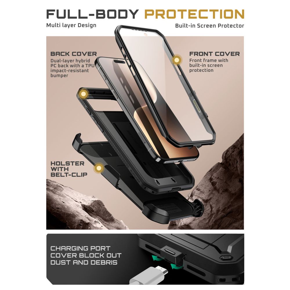 SUPCASE UB Pro Hülle für iPhone 17 Air – 360° Schutz mit Displayschutz