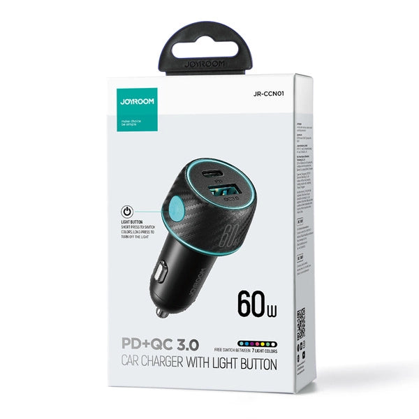 Joyroom 60W USB-C USB Autoladegerät Joyroom JR-CCN01 Schwarz
