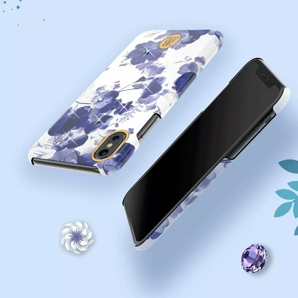 Kingxbar Blossom geblümte Schutzhülle mit Swarovski-Kristalle iPhone XS