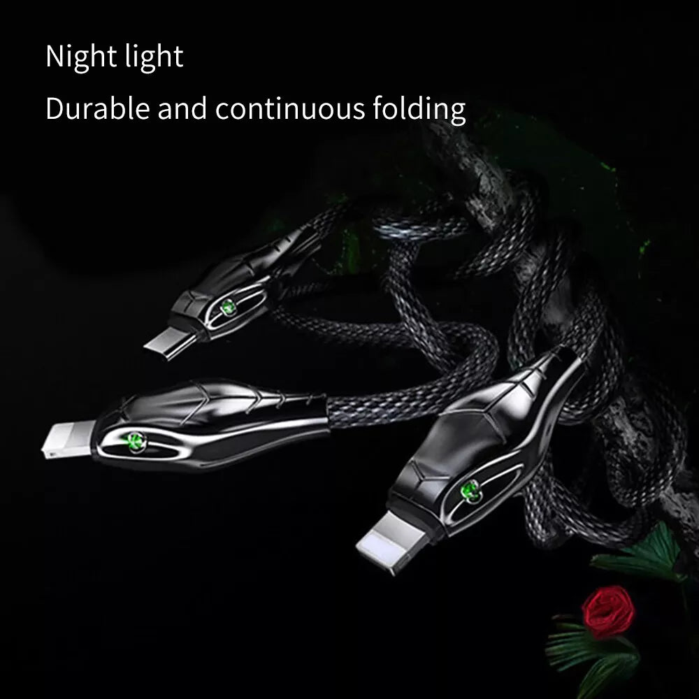 Floveme Daten-Ladekabel Quick Charge Snake Schlangenkopf 2.4A 8Pin iPhone 1m