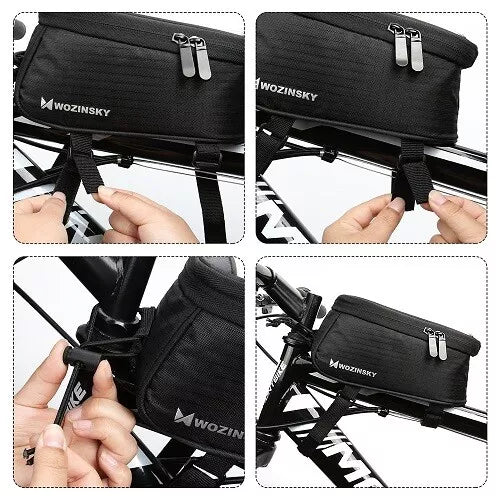 Fahrradtasche Rahmentasche Halterung für Smartphone 6,5 Zoll max 1,5L schwarz
