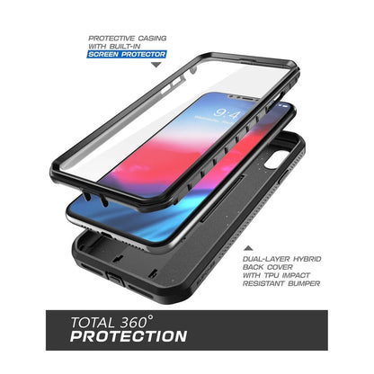 Supcase UBPro Schutztasche iPhone XSMax schwarz robust Displayschutz - StyleCases