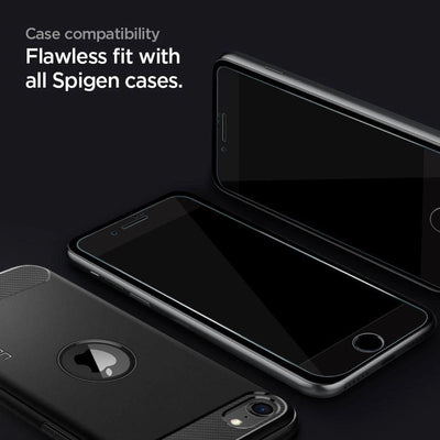 2x Spigen Glas TR Slim Gehärtetes Glas für iPhone 7,8,SE (2020, 2022) schwarz