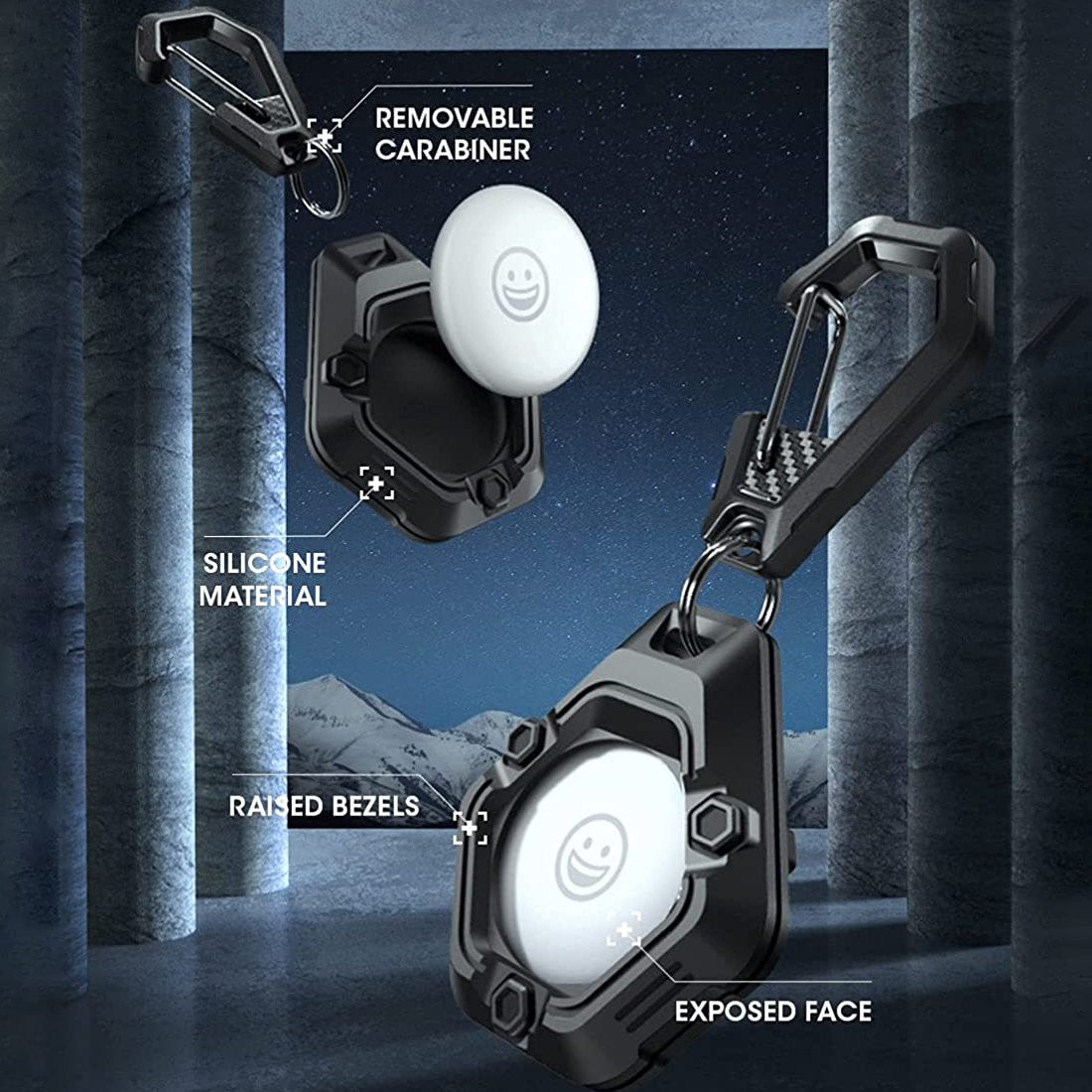 SUPCASE UB PRO Apple AirTag Robuste Schlüsselanhänger Hülle Case Schwarz