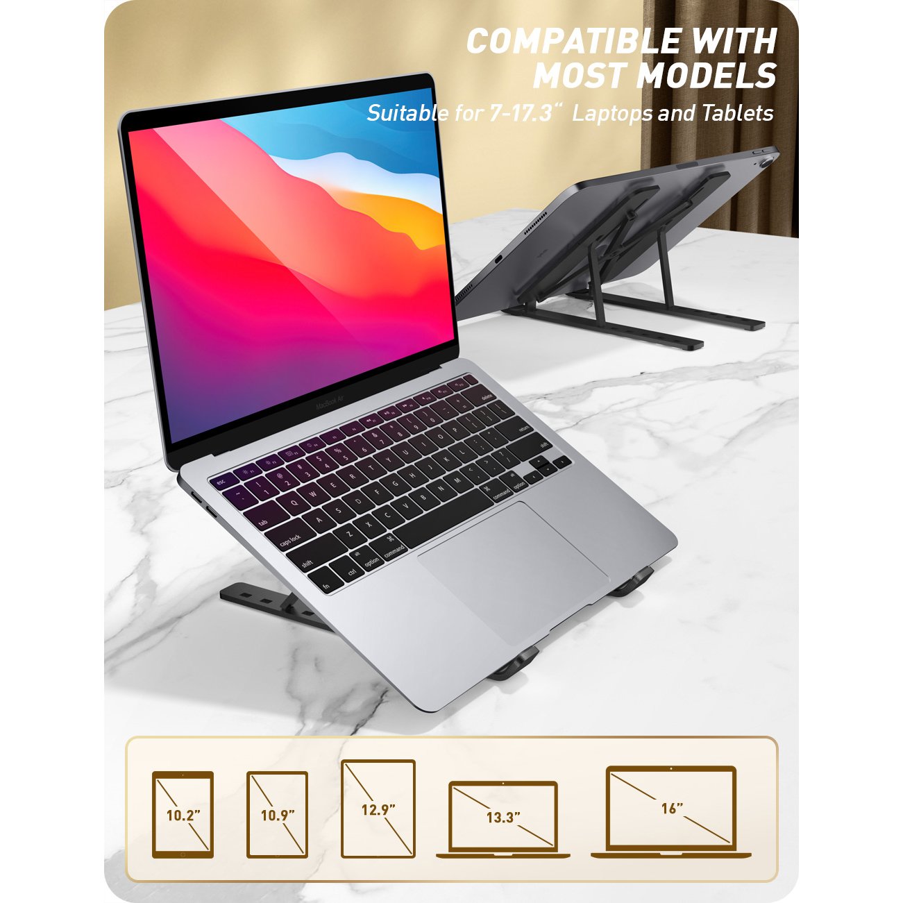 SUPCASE i-BLASON Cosmo Laptopständer bis 17.3" Zoll Marmoroptik Schwarz