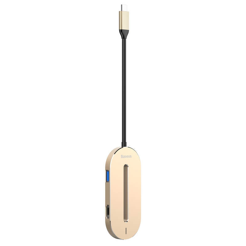 HUB O-Shape Typ-C Multi Konverter 3xUSB3.0 + HDMI 4K + TYP C PD Gold