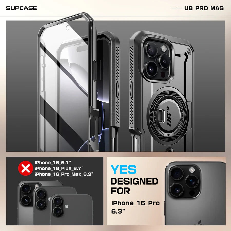 SUPCASE UB Pro MAG Rugged Luxus Panzer Schutzhülle iPhone 16 Pro 6,3"