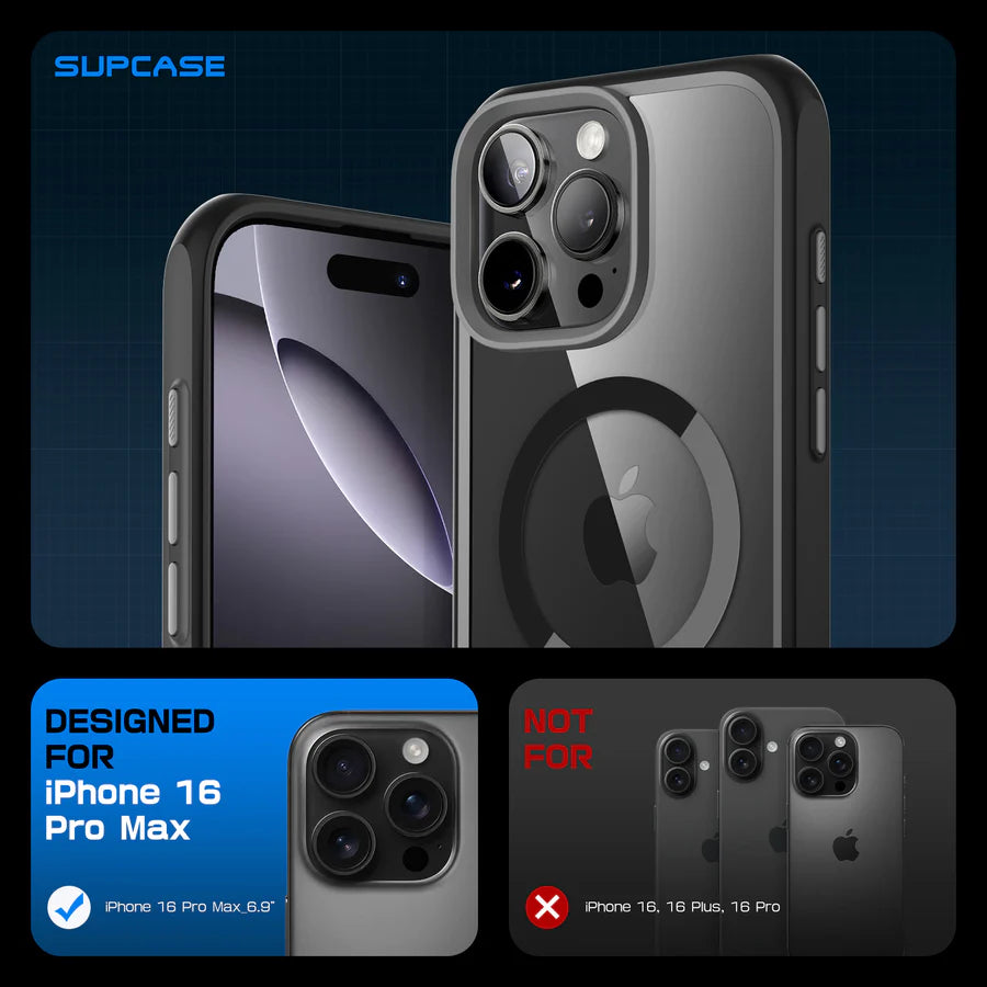 Supcase UB MAG iPhone 16 Pro Max Robuste MagSafe Hülle Handyhülle schwarz