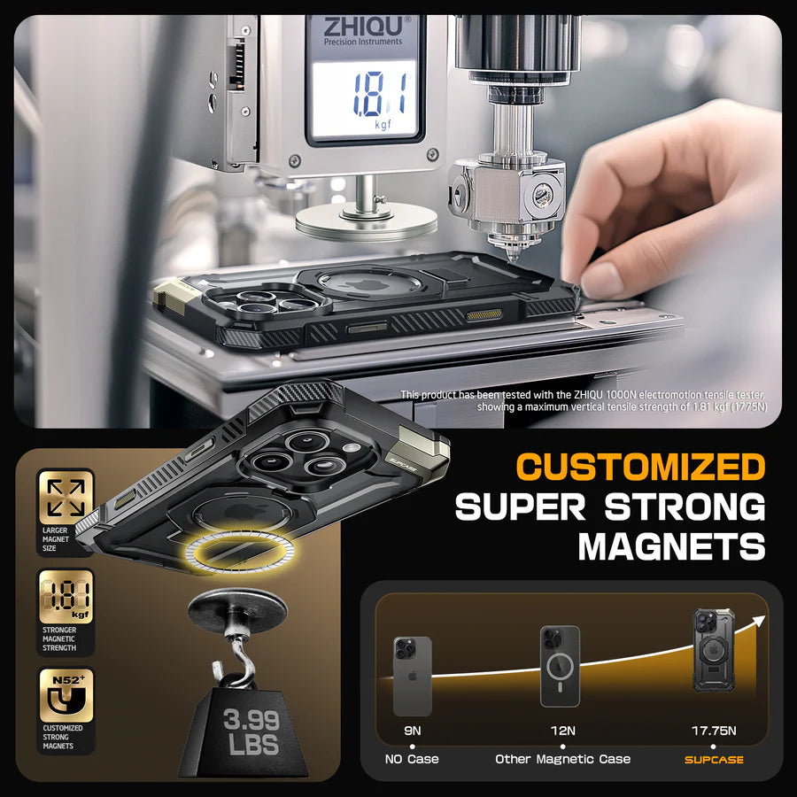 Supcase UB Grip iPhone 16 Pro Robuste MagSafe Hülle Handyhülle schwarz