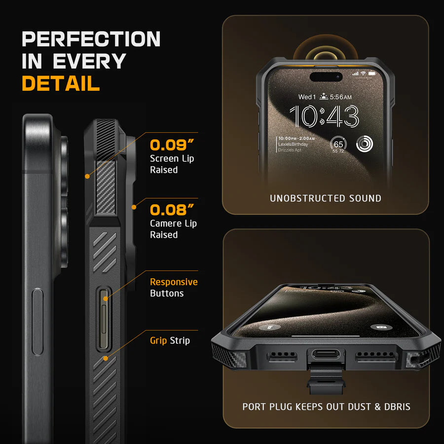 Supcase UB Grip iPhone 16 Pro Max Robuste MagSafe Hülle Handyhülle schwarz