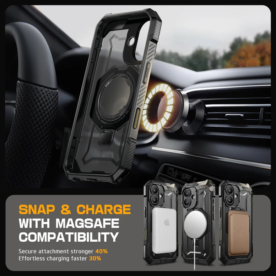 Supcase UB Grip iPhone 16 (6,1") Robuste MagSafe Hülle Handyhülle schwarz