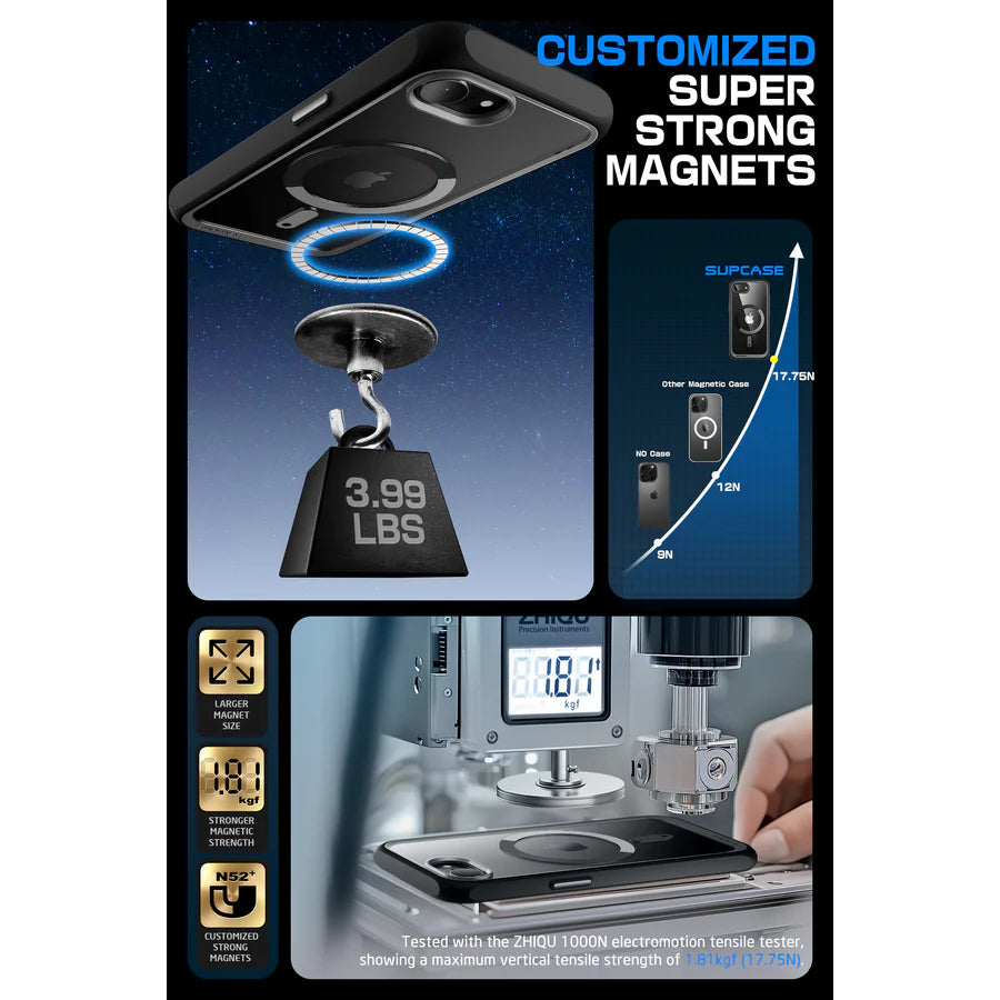 Supcase UB MAG iPhone 16E Robuste MagSafe Hülle Handyhülle schwarz
