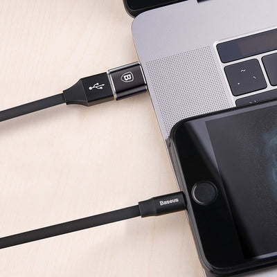 Baseus Adapter von USB auf USB Type-C Kabel Splitter OTG schwarz