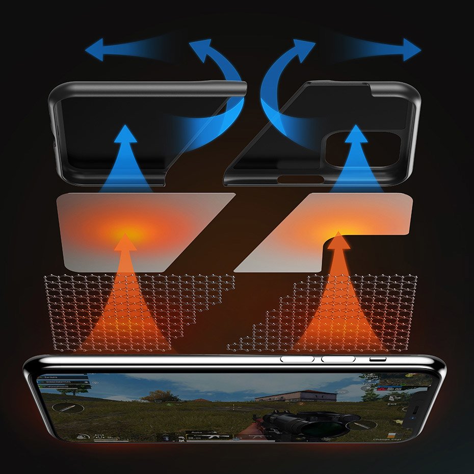 Baseus Airflow Cooling Gaming Schutzhülle Koffer für iPhone 11 / 11 Pro grau