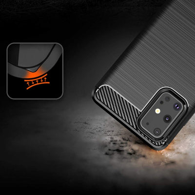Carbon Style Case Flexibel Handyhülle TPU Schutzhülle für Samsung Galaxy S20 schwarz