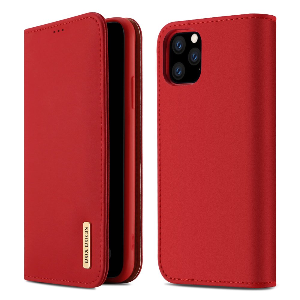 DUX DUCIS Wish Book Case Schutzhülle Kartenfach für iPhone 11 Pro Max Rot