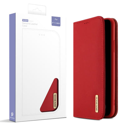 DUX DUCIS Wish Book Case Schutzhülle Kartenfach für iPhone 11 Pro Max Rot