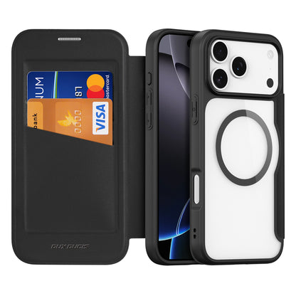 DuxDucis iPhone 17ProMax SkinXPro MagSafe BookCase mit Wallet Schwarz - StyleCases