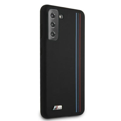 BMW Schutzhülle Case Silikon Stripes M Kollektion schwarz für Galaxy S21+ Plus