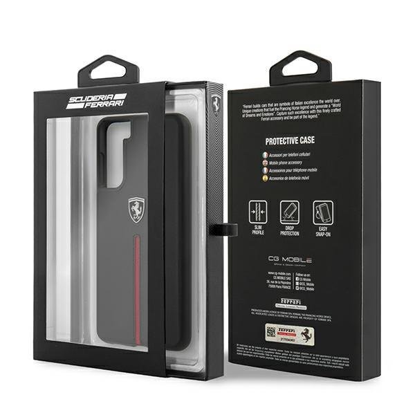 Ferrari Hardcase Schutzhülle Off Track Leder Nylonstreifen für S21 schwarz