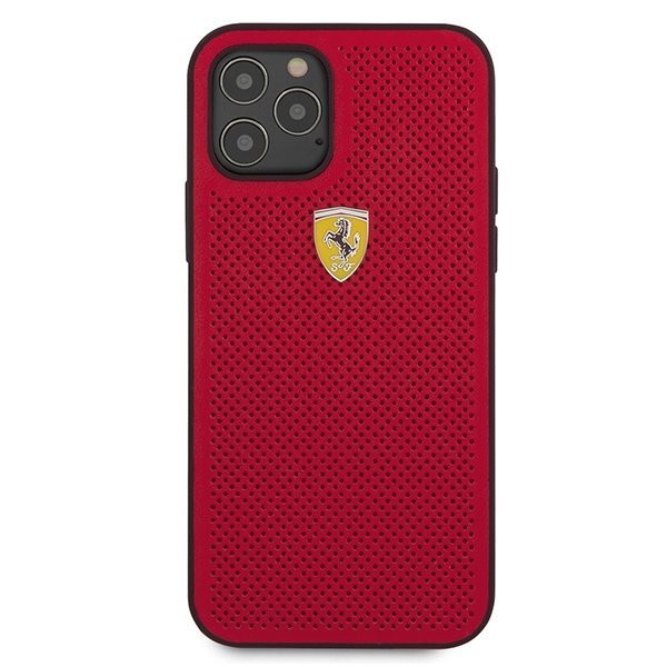 Ferrari Hardcase Schutzhülle On Track Perforiert für iPhone 12 Pro Max 6,7" rot