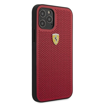 Ferrari Hardcase Schutzhülle On Track Perforiert für iPhone 12 Pro Max 6,7" rot - StyleCases