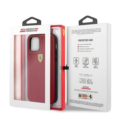 Ferrari Hardcase Schutzhülle On Track Perforiert für iPhone 12 Pro Max 6,7" rot - StyleCases