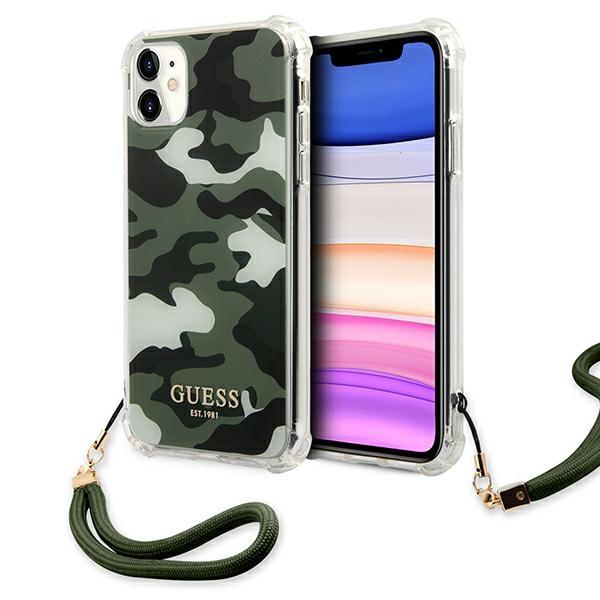 GUESS Camo Kollektion Case Schutzhülle Handyhülle iPhone 12/12 Pro Khaki Camo