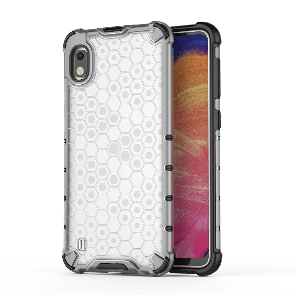 Honeycomb Schutzhülle mit TPU Rahmen fürSamsung Galaxy A10 transparent, grün