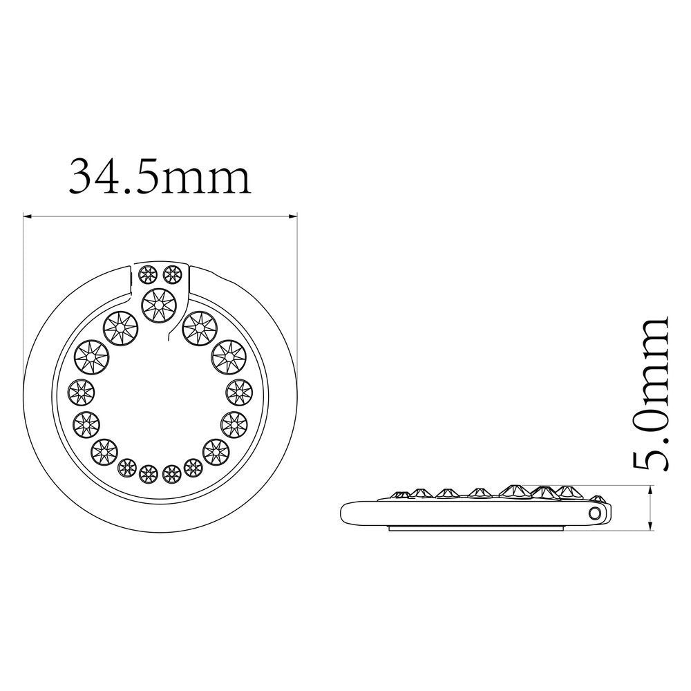 Kingxbar Adore Series Selbstklebender Ringhalter mit Swarovski Kristalle Farben