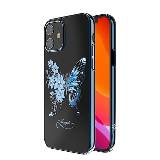 Kingxbar Butterfly Schutzhülle mit Swarovski-Kristallen iPhone 12 mini Blau