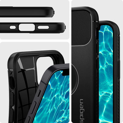 Spigen Rugged Armor Back Case Schutzhülle für iPhone 12 Pro Max schwarz matt