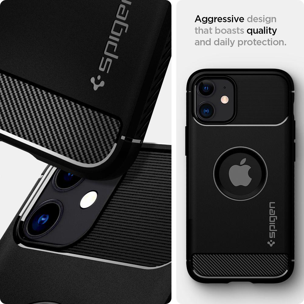 Spigen Rugged Armor Back Case Schutzhülle für iPhone 12 Pro Max schwarz matt