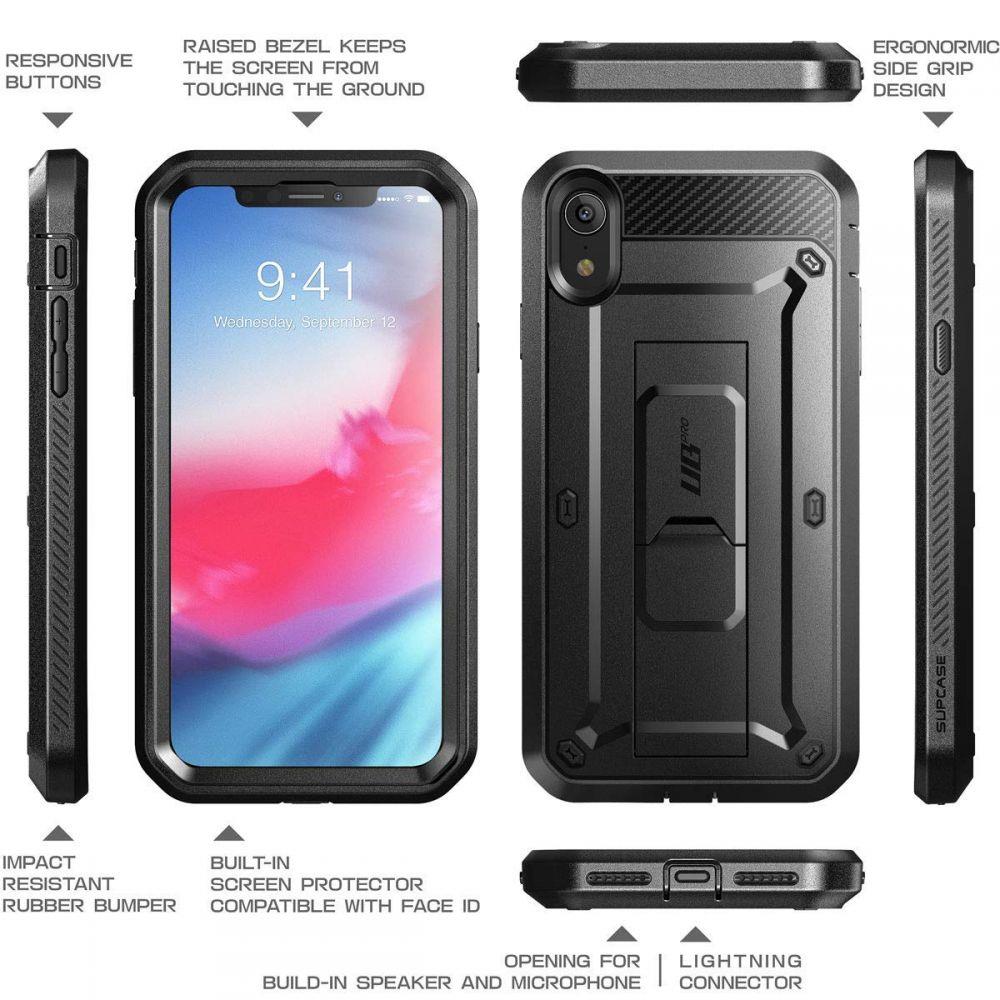 Supcase UB Pro Robuste Luxus Schutzhülle Case für iPhone XR schwarz