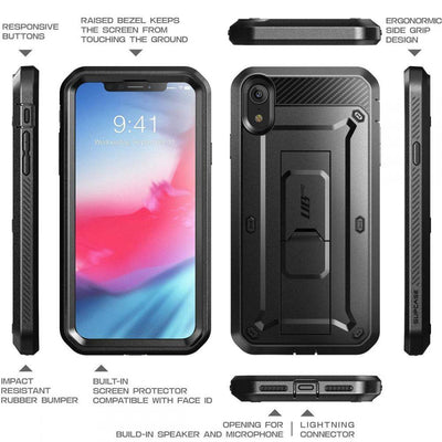 Supcase UB Pro Robuste Luxus Schutzhülle Case für iPhone XR schwarz