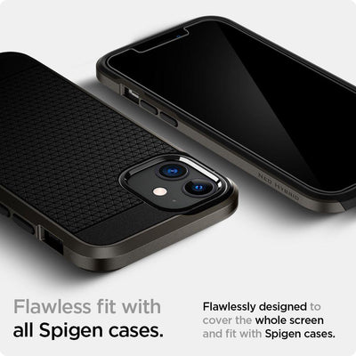 2x Spigen Glas.Tr ”EZ Fit” gehärtetes Schutzglas iPhone 12 Mini