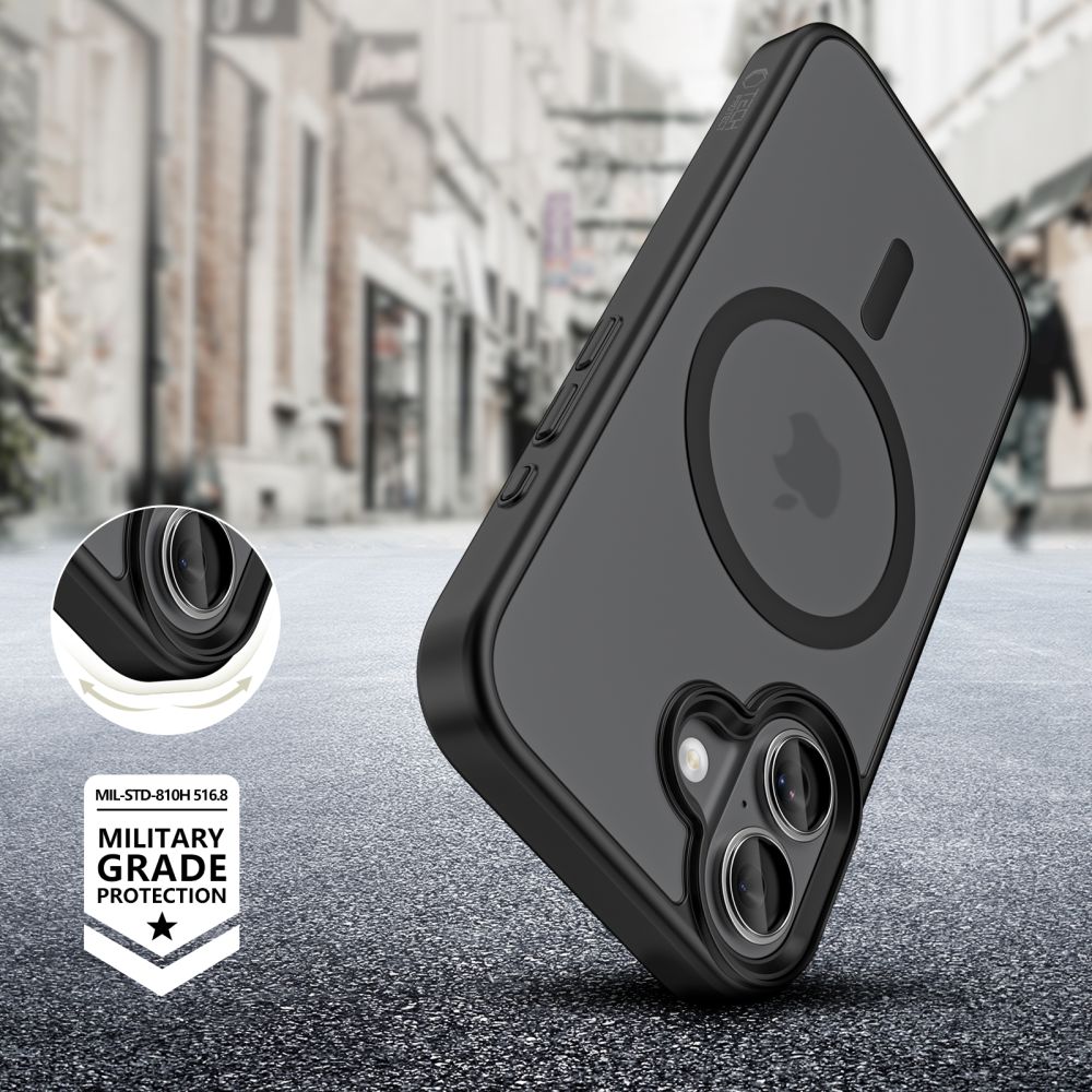 Tech-Protect MagMat MagSafe Hülle für iPhone 17 – Schwarz Matt