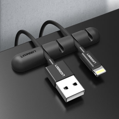 2x Ugreen Kabel Organizer selbstklebend für 4 / 7 Kabel schwarz