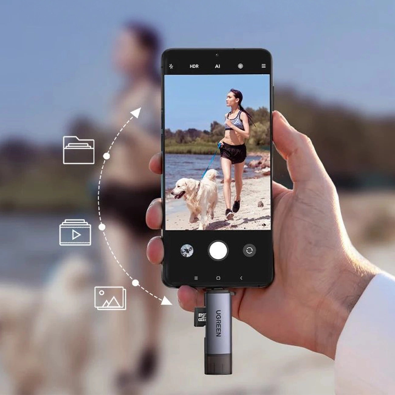 Ugreen OTG 2in1 Lesegerät SD-/Micro-SD-Karten auf USB-A 3.0 USB-C 3.0 (50706)