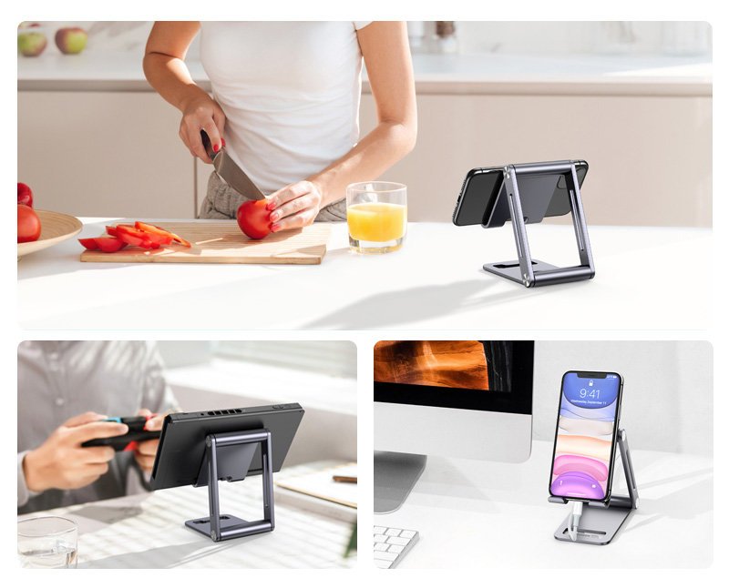 Ugreen Folding Stand Faltbarer Luxus Telefonständer und Tabletständer grau