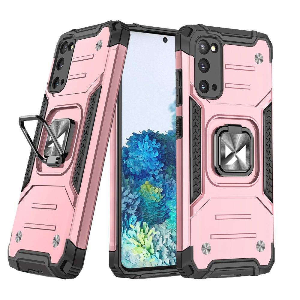 Wozinsky Ring Armor robuste Handyhülle Hard Case für Samsung Galaxy S20+ Rosa