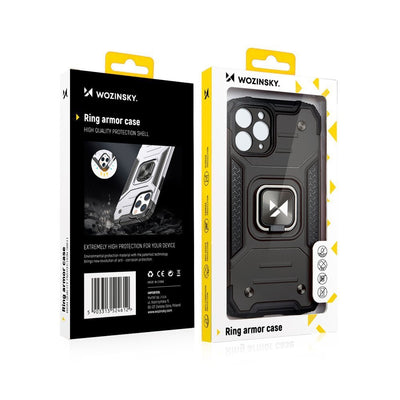Wozinsky Ring Armor robuste Kickstand Panzer Handyhülle Hard Case für iPhone XR