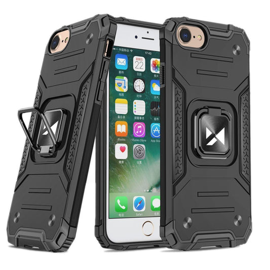 Wozinsky Ring Armor robuste Handyhülle Hard Case für iPhone 7/8/SE 20-22 schwarz