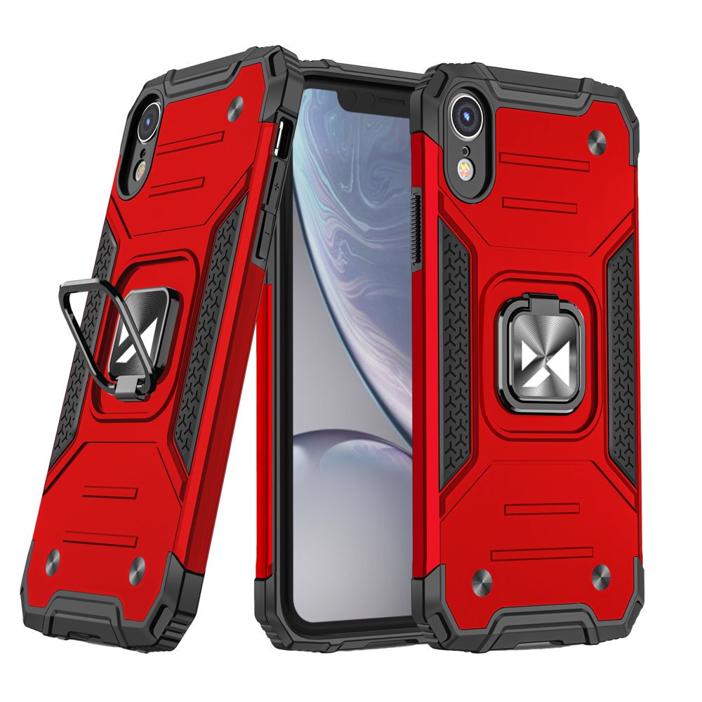 Wozinsky Ring Armor robuste Kickstand Panzer Handyhülle Hard Case für iPhone XR