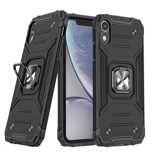 Wozinsky Ring Armor robuste Kickstand Panzer Handyhülle Hard Case für iPhone XR