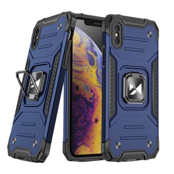 Wozinsky Ring Armor robuste Handyhülle Hard Case für iPhone X / XS blau rosa