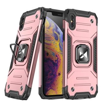 Wozinsky Ring Armor robuste Handyhülle Hard Case für iPhone X / XS blau rosa